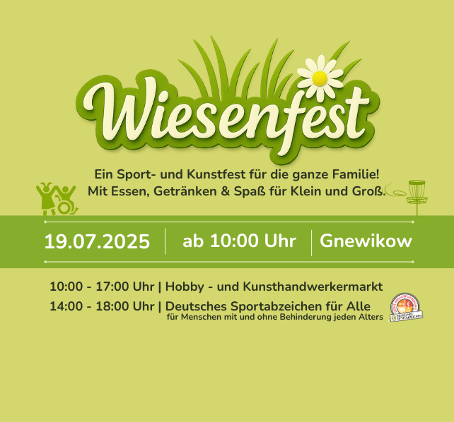 Wiesenfest 2025 in Gnewikow – Ein Sport- und Kunstfest für die ganze Familie!
